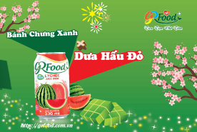 Green Traditional Tet: Red and Sweet Watermelon Flavor of Pure Drinking Water