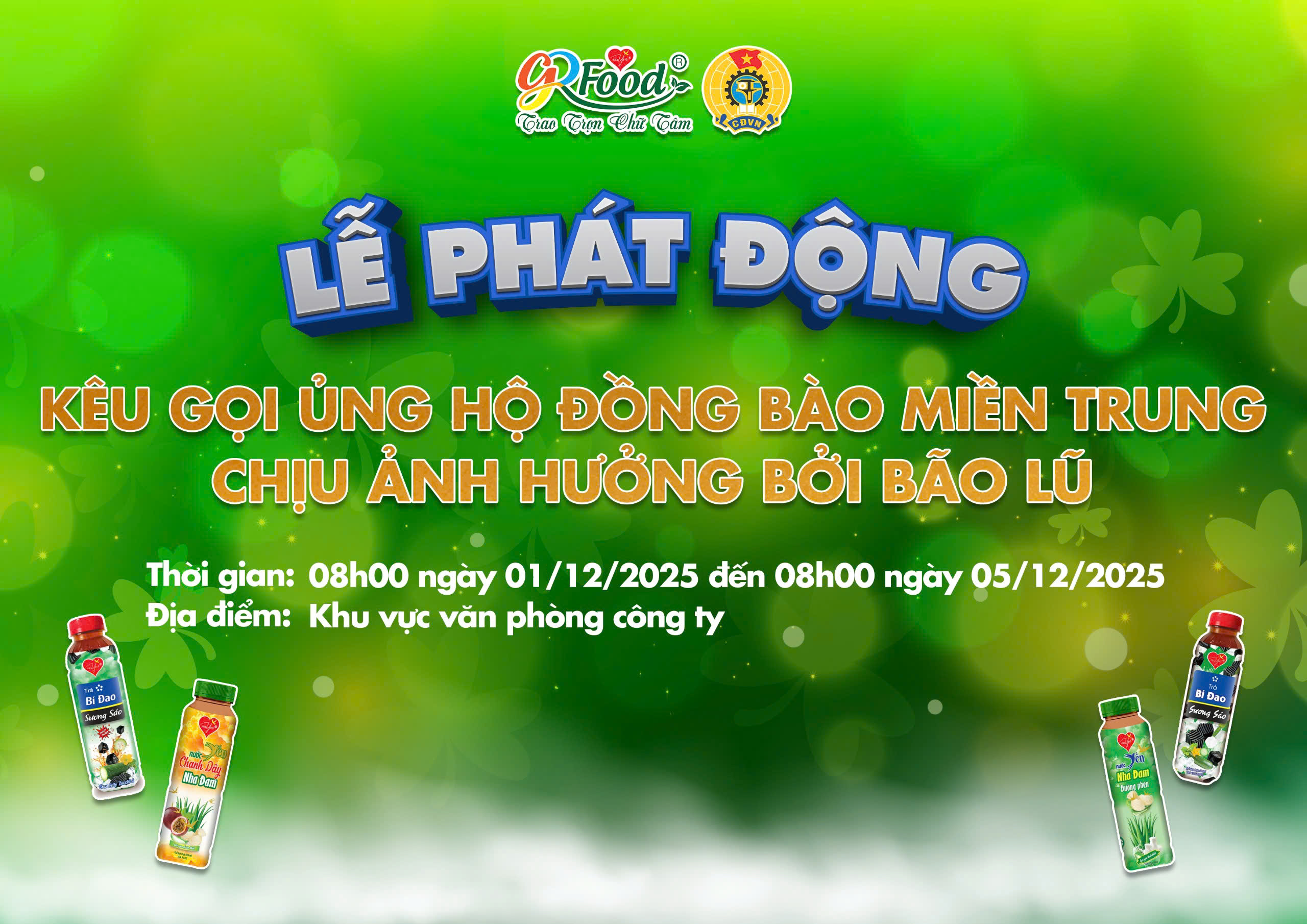 GREEN FOOD CALLS FOR SUPPORT FOR CENTRAL VIETNAM AFFECTED BY FLOODS