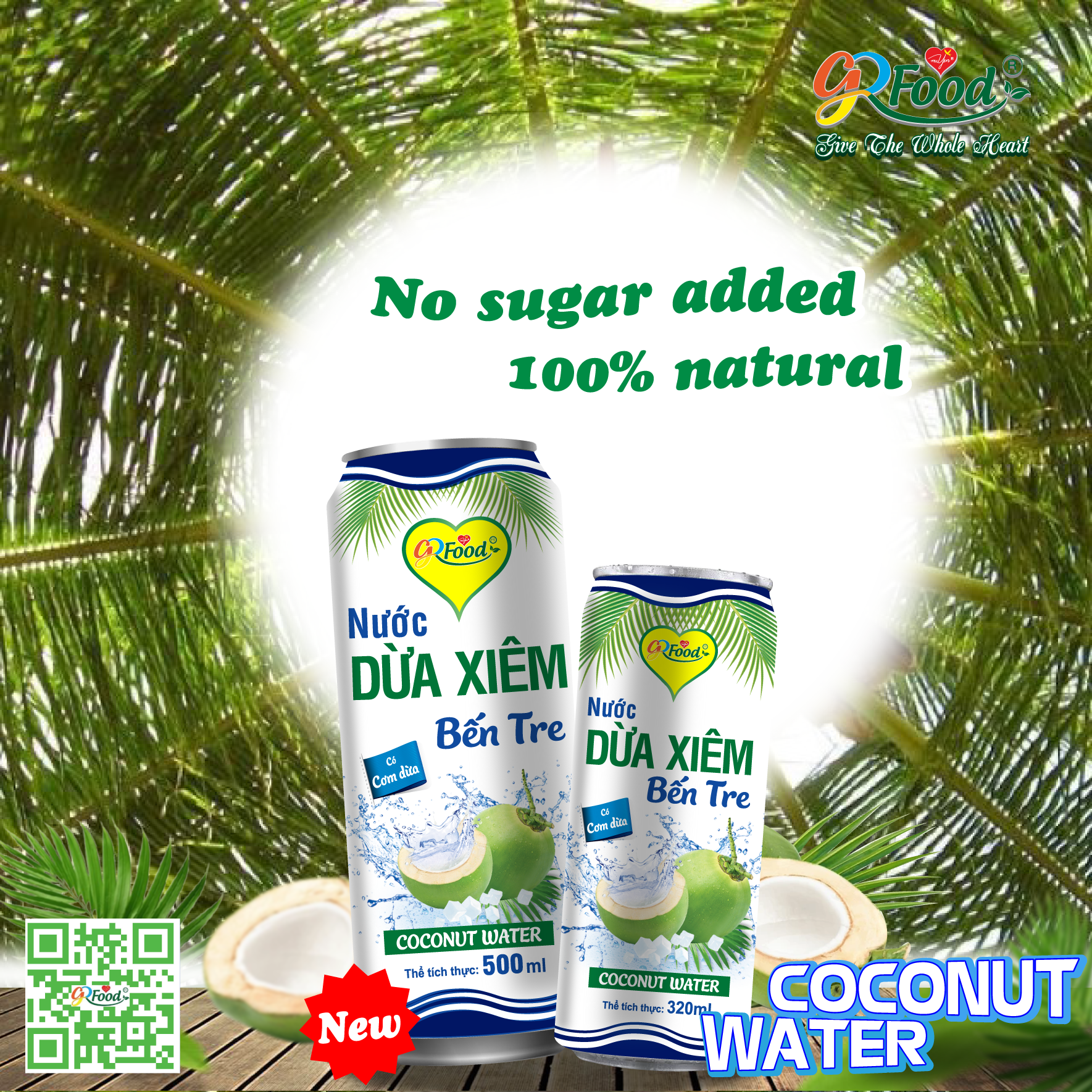 INTRODUCING NEW PRODUCT : BEN TRE COCONUT WATER 500 ML - PURE NATURE IN CAN