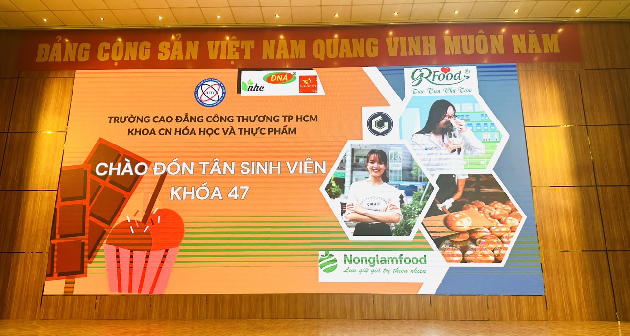 GREEN FOOD THAM DỰ CHƯƠNG TRÌNH CHÀO ĐÓN TÂN SINH VIÊN KHÓA 47 KHOA CÔNG NGHỆ HÓA HỌC VÀ THỰC PHẨM TRƯỜNG CAO ĐẲNG CÔNG THƯƠNG THÀNH PHỐ HỒ CHÍ MINH NĂM HỌC 2023-2024