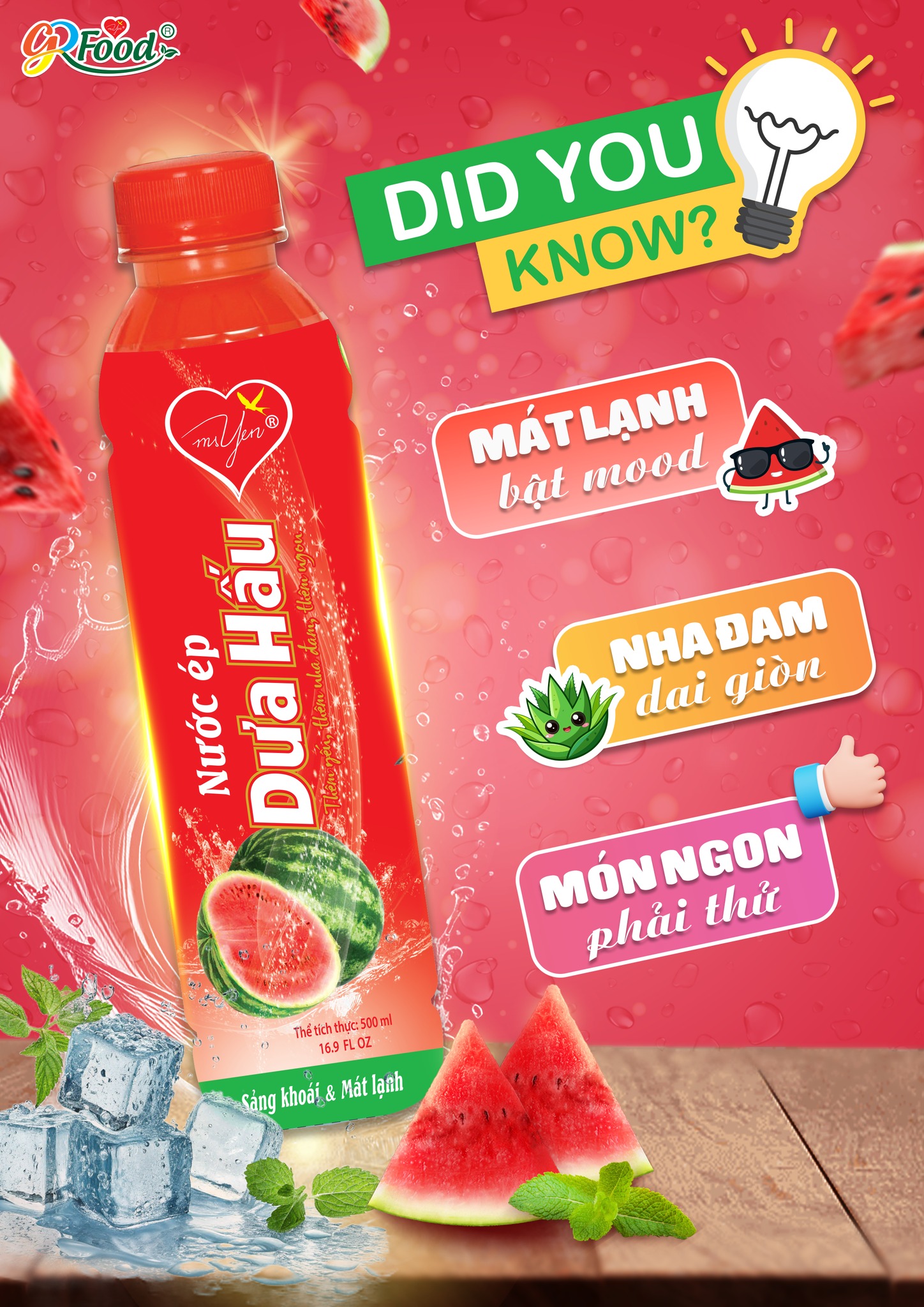 NÓNG QUÁ THÌ LÀM SAO? THÌ UỐNG NƯỚC ÉP DƯA HẤU MS. YEN CHỨ SAO