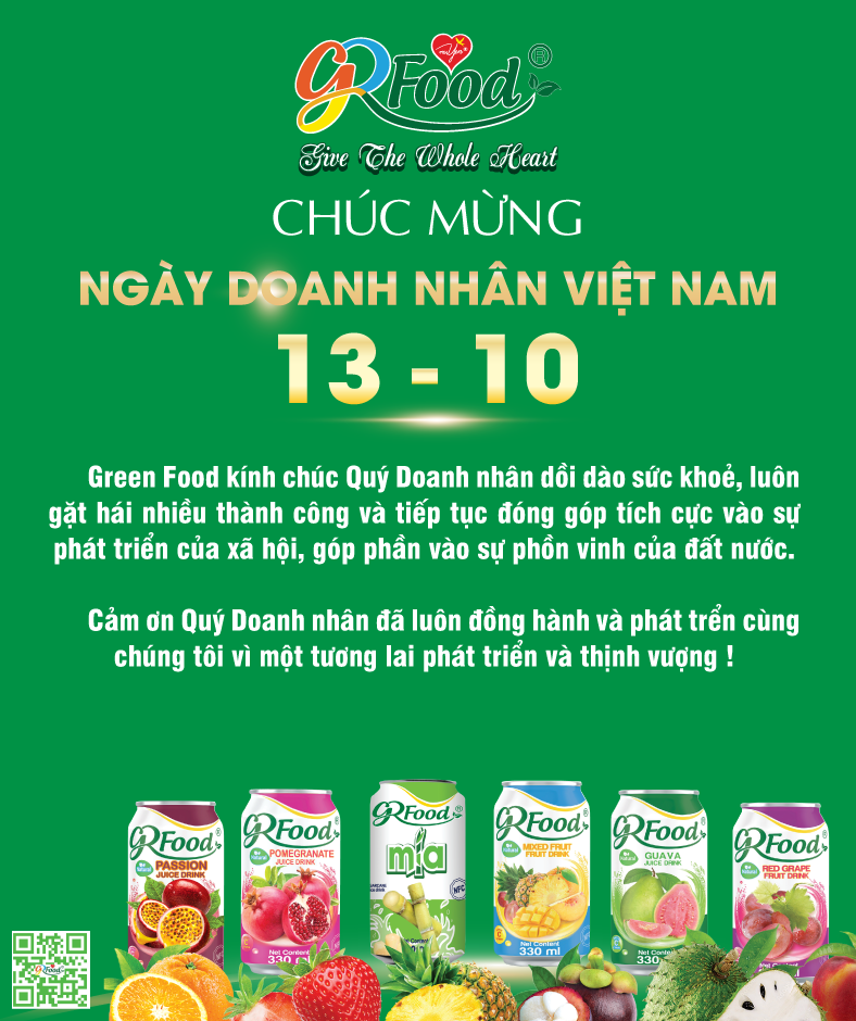 GREEN FOOD CHÚC MỪNG NGÀY DOANH NHÂN VIỆT NAM 13 - 10