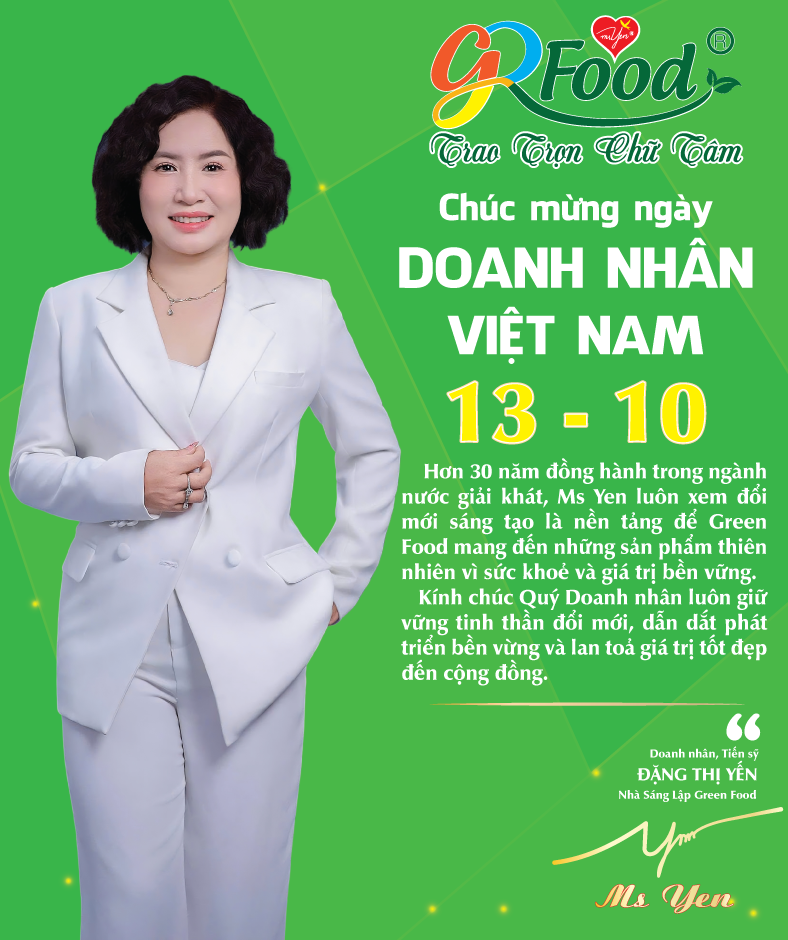 GREEN FOOD CHÚC MỪNG NGÀY DOANH NHÂN VIỆT NAM 13.10