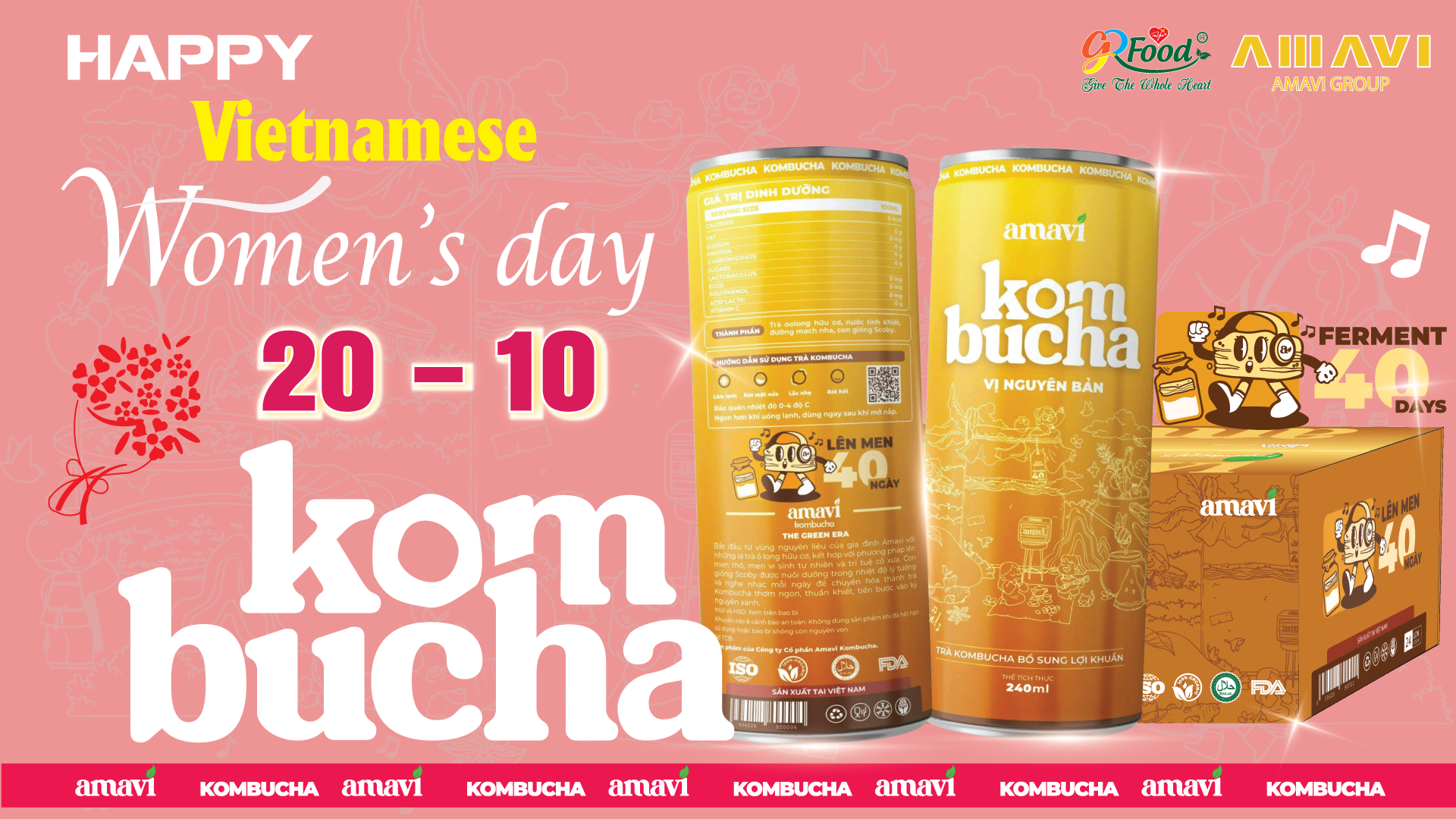 KOMBUCHA - MÓN QUÀ SỨC KHOẺ TỪ THIÊN NHIÊN CHÀO MỪNG VÀ TÔN VINH PHÁI ĐẸP NGÀY PHỤ NỮ VIỆT NAM 20 - 10